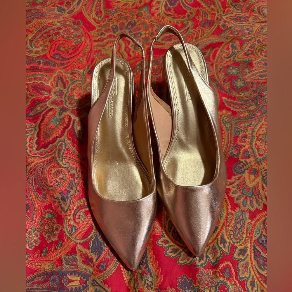 ASOS Metallic Gold Slingback Heels